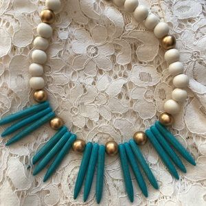 Cream and Turquoise Necklace